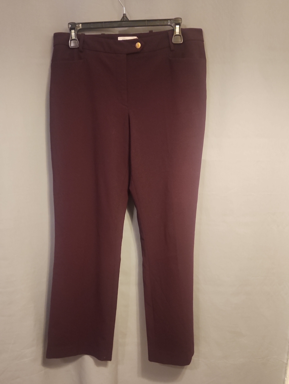 Calvin Klein Straight-Leg   Deep Plum Pants
